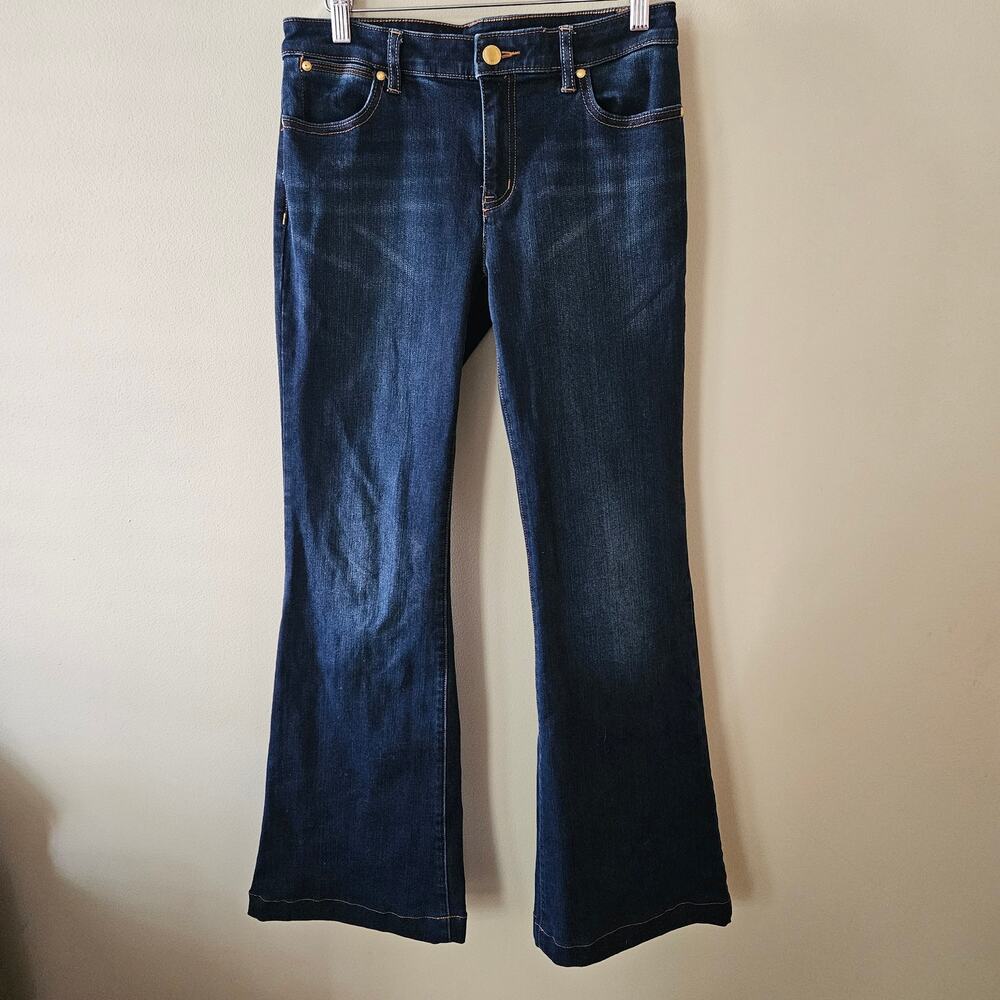 Michael Kors Women's Selma Flare Jeans Size 4 x 31" Stretch Dark Wash Boho